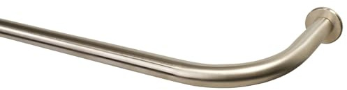 iso-design Gardinenstange mit Bogen zur Wand aus Edelstahl, 20 mm Durchmesser, mit Retourenbogen, einfache Montage, 100 cm