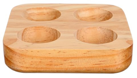LOLIPPYY Portauova in Legno per 4 Uova Supporto Pratico per Esposizione e Conservazione per Frigorifero e Desktop