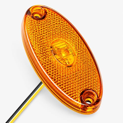 Wowsofty 12V LED Feu de Position Latéral Ambre pour Remorque, Camion, Camping-Car, Utilitaire,Feu de Gabarit à LED avec Bornes à Fourche, Haute Visibilité Nuit, Étanche, Résistant, Facile à Installer