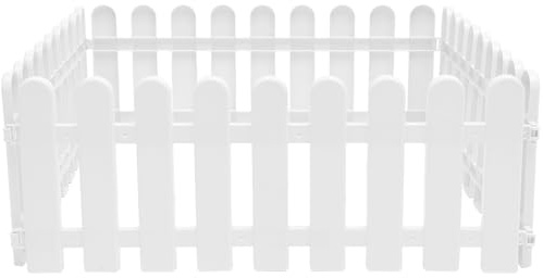 ifundom Recinzione da Giardino Bianco 4 Pezzi in Plastica Rinforzata, Pannelli Decorativi per Bordure Aiuole Esterne, Steccato Ornamentale per Prato e Cortile, Protezione e Abbellimento Giardino