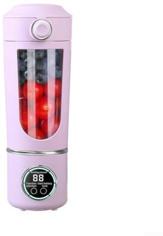 Mélangeur à smoothie de voyage de 700 ml avec 12 lames, forte puissance de coupe, rechargeable par USB-C, pour fruits, légumes, beige (violet)