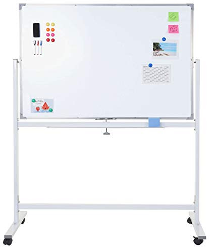 Whiteboard HWC-C85, Magnettafel Memoboard Pinnwand, mobil rollbar inkl. Zubehör - 120x90cm