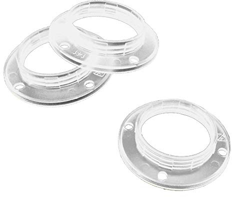 3x E14 Schraubring Transparent Ø 27mm Innenloch für Lampen-Fassung Gewinde-Ring für Lampen-Schirm oder Glas-Elemente