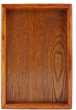 Bandeja de madera, madera maciza Vajilla rectangular Bandeja de servicio Plato de fruta Plato de té Bocadillos Plato de almacenamiento de comida Plato de mesa de restaurante para el hogar (22 * 15cm)