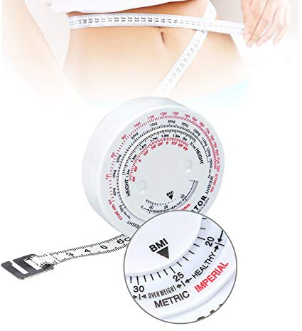 Sonew BMI Tape Measure, Round Fat Measurement Tape, Double Scale Fitness Measuring Clothes Sewing Flexible Ruler