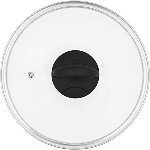 Blackmoor Tempered Glass Pan Lids | 5 Separate Sizes | Soft Touch Handles | Suitable for Pots & Pans | Built in Steam Vents | Stainless Steel Edges (Glass, 16cm)