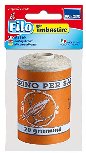 PARODI & PARODI- Filo per Cucire per Imbastire 100m, Filo da Cucito da 20gr, Bobina di Cotone per Aghi da Cucito, Rocchetto Adatto alla Cucitura a Mano, Prodotto in Italia, Color Panna
