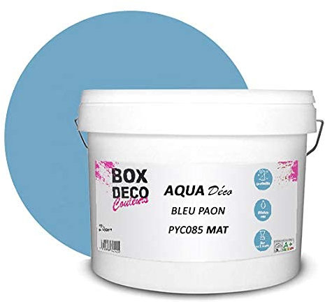 BOX DECO COLORES - Pintura de pared acrílica con aspecto mate (10 L, azul pavo real