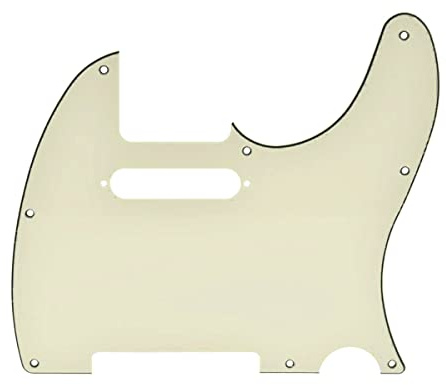 KAISH - Battipenna a 8 fori, stile Tele, per chitarra, con fori per viti di montaggio del pickup, bianco invecchiato a 3 strati