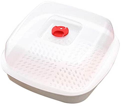 DOITOOL Mikrowellen Dampfgarer Für Lebensmittel Professioneller Dampfgarer Aus -freiem Material Einlagig Mit Transparentem Deckel Zum Dämpfen Von Reis Und Fisch Der Küche