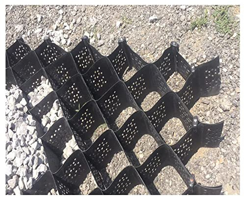 SHUGUANGGUDE Flexibel Faltbare Waben-Geozellen mit Abflusslöchern,Terrasse Garten Geocell Wabengitter,Kiesgitter Geogitter Für Stützmauern,Schwerlast-Einfahrtgitter Für Kies,5 * 10m(16.4 * 32.81ft)
