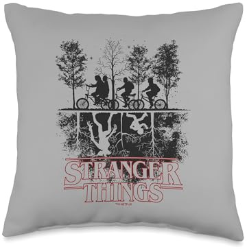 Stranger Things Upside Down Hawkins Ride Logo Throw Pillow