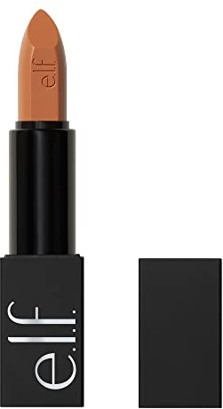 e.l.f. O Face Satin Lipstick, reichhaltig pigmentierter, pflegender & lang anhaltender cremiger Lippenstift mit Jojoba-Infusion, vegan & tierversuchsfrei, Hustle