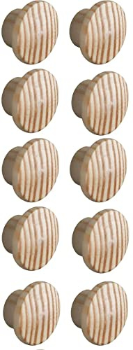 cyclingcolors 10 x Abdeckkappen für Schrauben, Holz, Kiefer, gewölbter Kopf, Kappe, Loch, Scheibe, Möbel, Stuhl, Bett, Dicke 11 mm, Außendurchmesser 20 mm, Innendurchmesser 15 mm