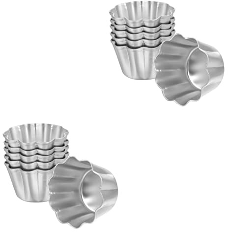 KICHOUSE 12pcs Pudding Molds Non-Stick Egg Tart Baking Molds Muffin Cake for Mini Cake and Cheese Moulds Washable and Reusable