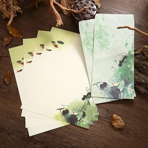 ALRIUS 6 Stück Vintage-Umschläge mit Briefblöcken, Postkarte, Hochzeitsfeier, Einladungskarte, Briefpapier, Abdeckung, Schreibwaren, Bürobedarf