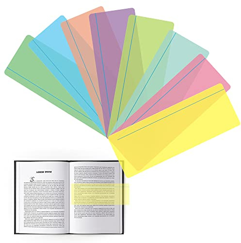 Règle de superposition de dyslexie, règles d'aide à la lecture – 8 règles de superposition colorées pour la dyslexie de lecture, règle d'aide à la lecture pour enfants, marque-page pour étudiant