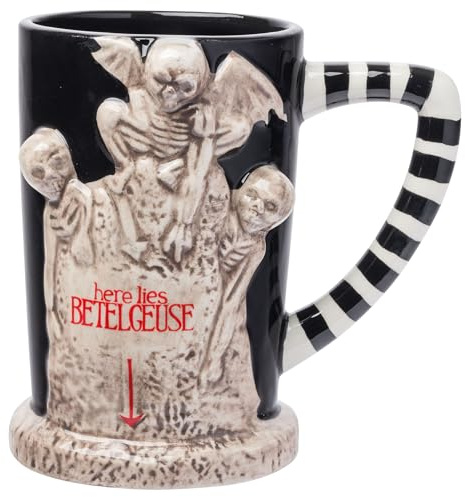 Silver Buffalo Beetlejuice Here Lies Ceramic 3D Sculpted Mug, 20 Ounces
