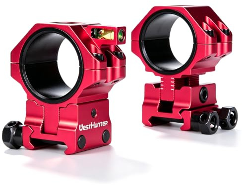 WestHunter Optics - Fixations de Lunettes de Tir Picatinny de Précision, Montures Réglables pour Tube de 34 mm avec Niveau à Bulle, Adaptateur de 30 mm et 25.4 mm | Hauteur Centrale de 34 mm à 40 mm