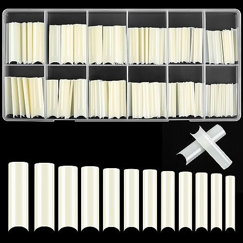 KOXXIAMOQ Tips pour Ongles en Gel, 240 Pièces de Conseils d'Ongles Coffin, Faux Ongles, Bout à Carré d'Ongles, Ongles Artificiels Allongés Extra pas de pli(naturelle)