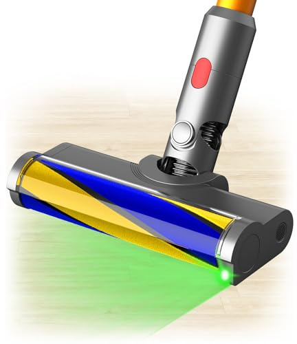 Vacuum Attachments with Dust Detect Green Light for Dyson V7 V8 V10 V11 V15 Cordless Cleaners, Hard Floor Soft Roller Brush Head Motorhead Replacement Accessories Parts