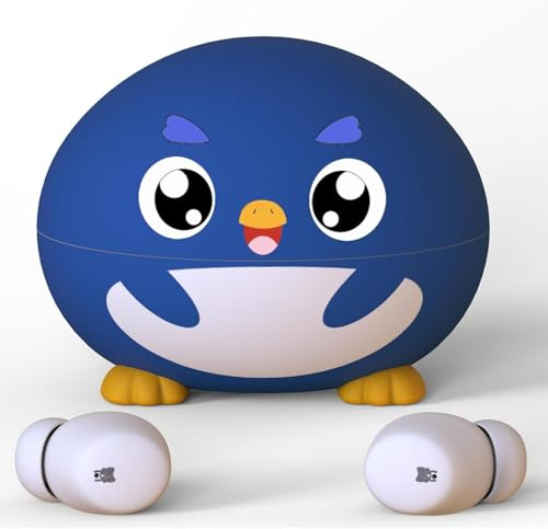 Earbuds for Kids, Safe Volume Limited to Protect Hearing, Wireless Earbuds with Mic, 30H Play Time, Waterproof, Kids Headphones In Ear, Grils Boys Teen Bluetooth Earbuds for Study Travel, Penguin