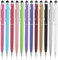 Giantree Lot de 12 stylets 2 en 1 pour écrans tactiles avec stylos à bille, haute sensibilité, pointe en silicone, stylet universel durable pour téléphone portable, tablettes, encre noire