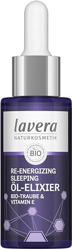 lavera Re-Energizing Sleeping Öl-Elixier - natürliche Zellerneuerung - Revitalisiert Hautbild - feuchtigkeitsspendend - vegan - Naturkosmetik - 30 ml
