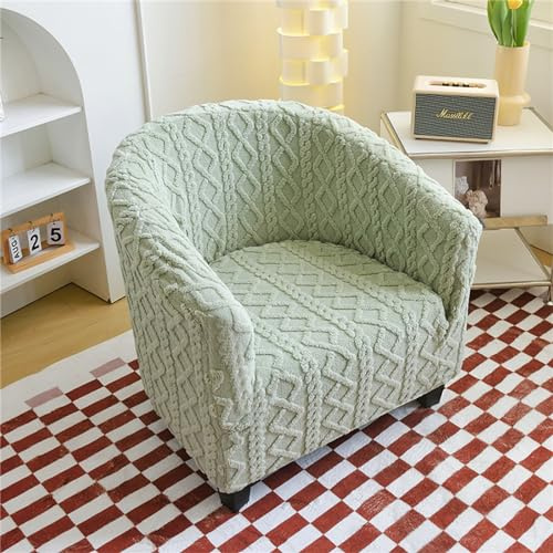 Morbuy Sesselhussen 1 Sitz, Universal Sesselbezug Sesselschoner Elastisch Sesselüberwurf Sofahusse mit Armlehnen für Clubsessel Loungesessel Cocktailsessel (Salbeigrün)