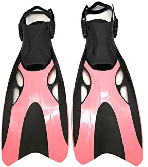 Einstellbare Schwimmflossen, Flossen Verstellbare offene Taucherflossen mit Langen Flossen, Flexibles Training, Taucherflossen, Schnorcheln, Tauchschuhe for Erwachsene(Pink,S/M)