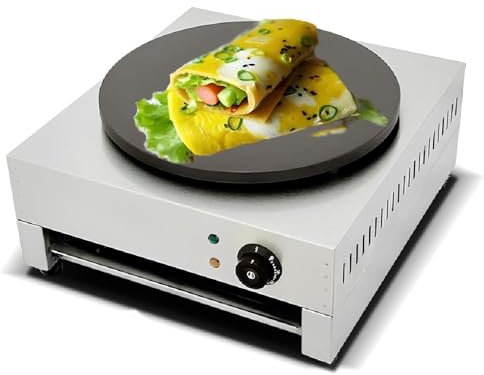 BDJSN Crepera Eléctrica Comercial De 3000 W, Gofrera De Acero Inoxidable De 40 Cm con Antiadherente, Ajuste De 50-300 ℃, Tapetes Antideslizantes, para Restaurantes, Cafeterías, Fiestas