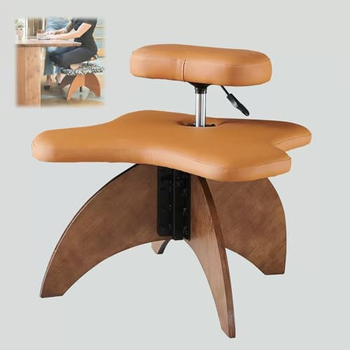 LULUMAIC Kniestuhl, ergonomischer Stuhl mit gekreuzten Beinen, Haltungsstuhl, höhenverstellbarer Bürohocker, Meditationsbürostuhl, Flexibles Design, für Büro-, Heim- und Yoga-Enthusiasten, Grau