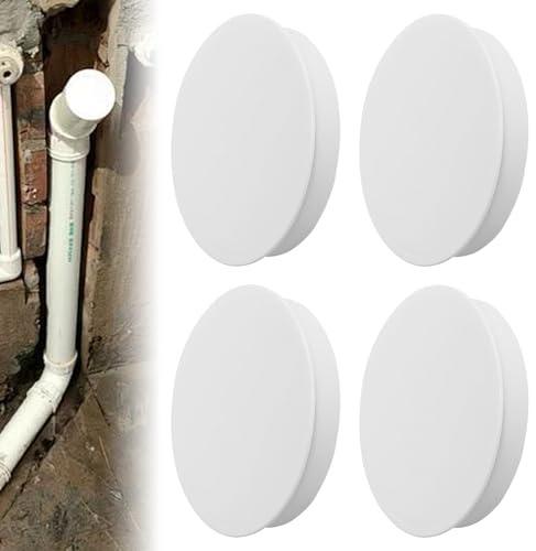 MIPIACE 4 Stück Lüftungsrohr Abdeckung 100 mm Rohrabdeckung PVC Federdeckel Rund Lüftungsrohr Endkappe Abwasserrohr Deckel Endkapp Abdeckkappe zur Verhinderung von Rückströmungen in Rohren