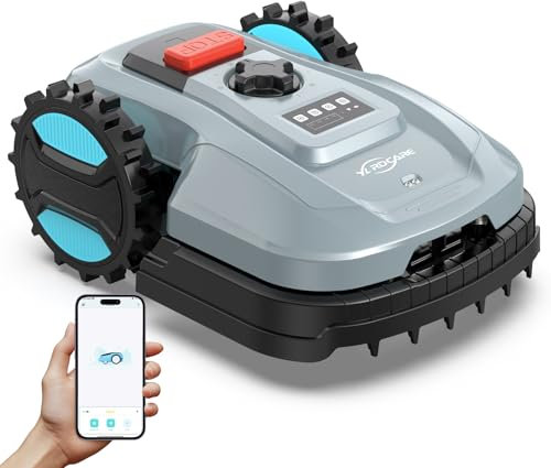 YARDCARE E400 Mähroboter mit 18cm Schnittbreite,App Steuerung,Max. bis zu 400m²,Regensensor,20-60mm Schnitthöhe,Rasenmäher Roboter mit IPX5 System,Weniger als 60 dB