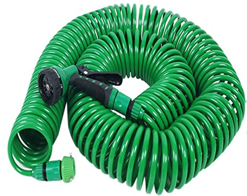 Flexibler Gartenschlauch, Gartenschlauch Flexibel Wasserschlauch Gartenbewässerung Spiralschlauch mit Brausekopf Flex Schlauch mit Adapter Wasserschlauch für Garten Haustier Autowäsch