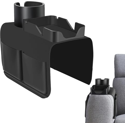 Sofa-Tassenhalter – Sofa-Armablage aus Silikon mit Seitentaschen | Getränkehalter gegen Spild und Organizer für den Coutum Accoutum, sichere Konstruktion ohne Verrutschen