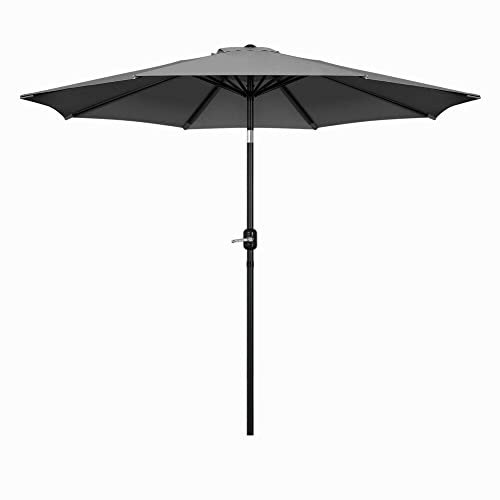CCKUYT Ombrellone da Giardino Rotondo, Parasole, per Esterni, Patio, Spiaggia, ombrellone da Giardino Grigio, ombrellone da Giardino