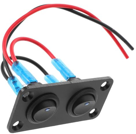 Anneome Panneau de Commande Marin en Plastique Interrupteurs à Bascule 2 Voies Design Polyvalent et Étanche Compatible Yacht et Véhicule, pour Bateau et Camping-car