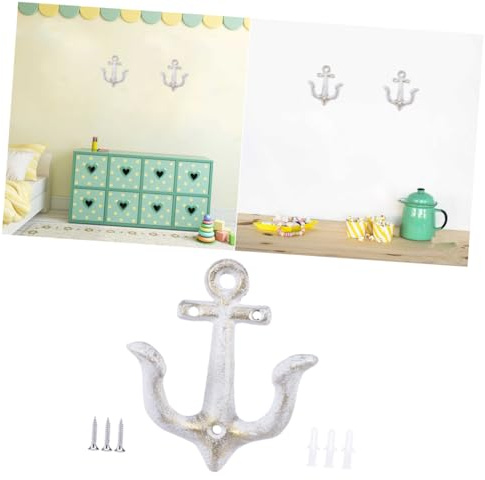HYTROVE 1pezzi Ancora in Ferro Vintage Beige Decorativa Appesa Wall Pendant Stile Marino Per Interni Ed Esterni Ornamento Muro Regalo Speciale
