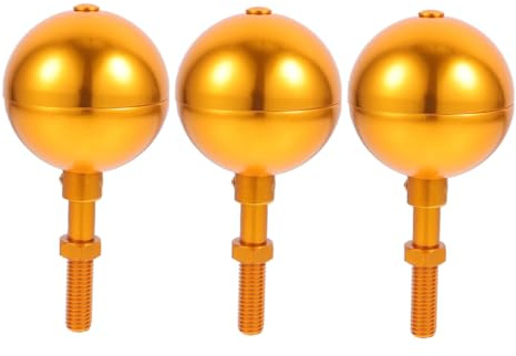 Abaodam 3pcs Aluminum Flagpole Ball Topper Weatherproof Threaded Finial with High Gloss Finish for Outdoor Flag Poles Replacement for Schools Government