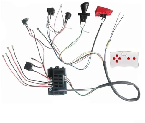 Hasaller Kit di cablaggio per auto elettrica per bambini, 12 V, 40 A, 200 W, sistema di controllo remoto ad alta potenza, ricevitore 2,4 G, con interruttori a pedale per giocattoli fai da te