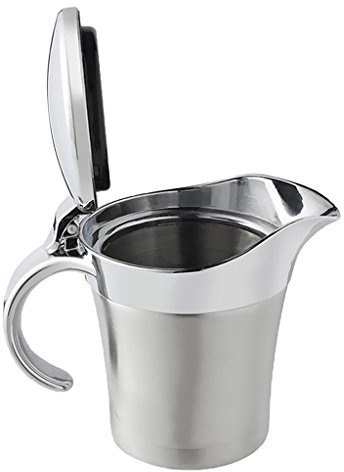 Kitchen - Salsera térmica de doble pared con tapa, 450 ml, color plateado