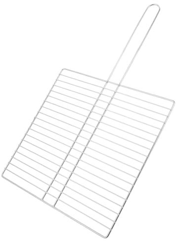 ZUNOXAZ Grillage Poisson Barbecue Acier Épais avec Manche Ergonomique Filet Résistant pour Cuisson Extérieure Accessoire Gril
