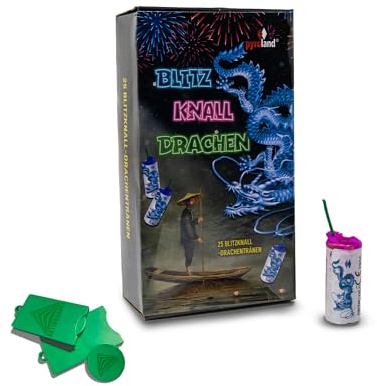 AKTIVHANDEL Blitz Knall Drachen, 50 Drachen-Fontänen (2 x 25'er) mit Knalleffekt, Tischfeuerwerk für Geburtstag, Hochzeit und andere Feiern