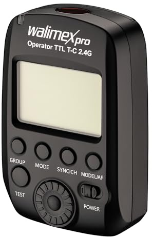 Walimex pro Operator TTL T-C kompatibel mit Canon Kamera, Funk Fernbedienung Auslöser für Newcomer, Emerger, Campaigner, Stager und Mover 200/400 TTL, Transmitter