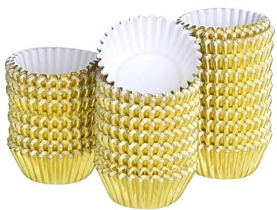 TUPARKA 500 Pack Mini Foil Cupcake Liners | Baking Muffin Liners Cupcake Paper Cases, Gold