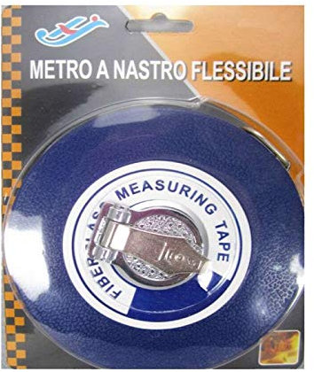 Fettuccia Rotella metrica 10 20 30 50 mt misurazioni riavvolgimento rapido Nastro in Fibra di Vetro Metro avvolgibile Misure Varie Bobina rullina (50 Metri)