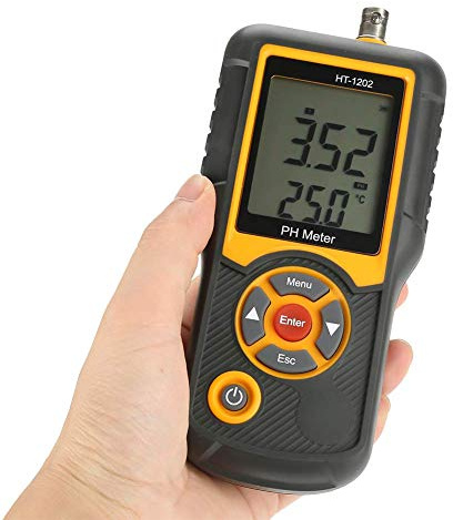 pH Messgerät HT1202 Digitales hochpräziser Wasserqualitätstester mit mV und Temperaturmessung 0 bis 14 Messbereich Pool Tester