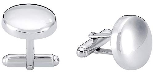Vinani Design Manschettenknöpfe rund schlicht glänzend 925 Sterling Silber Herren Anzug Hemd 2MAS
