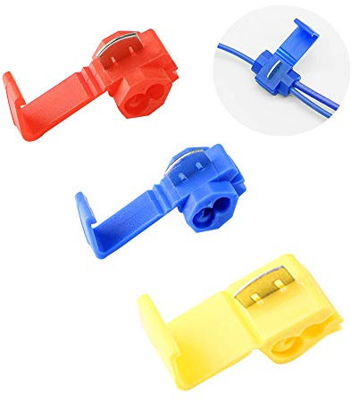 Aiqeer 60 Pezzi Rapida Giunzione Cavi Connettori Set, Terminali Crimpare Isolati, Connettore Derivazione, Rubacorrente (Rosso, Blu, Giallo)